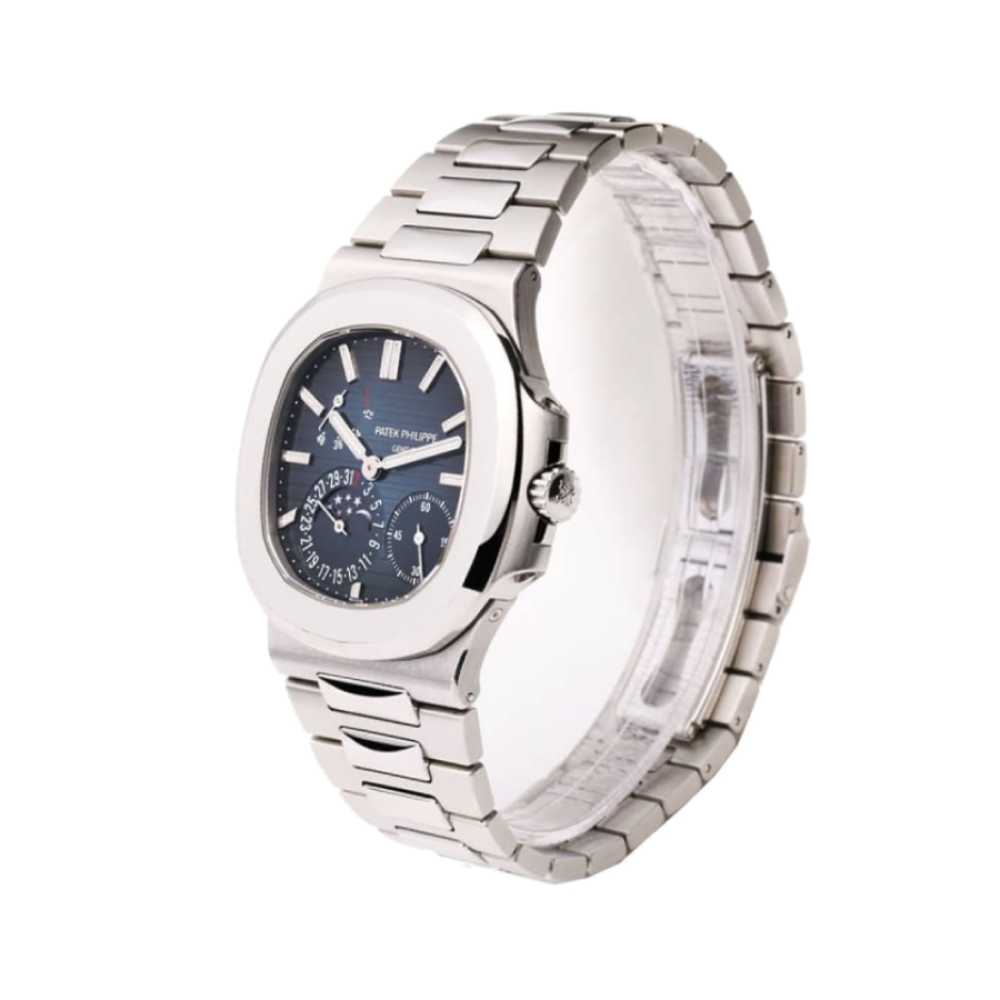 Patek Philippe Nautilus Stainless Steel Blue Dial Moonphase