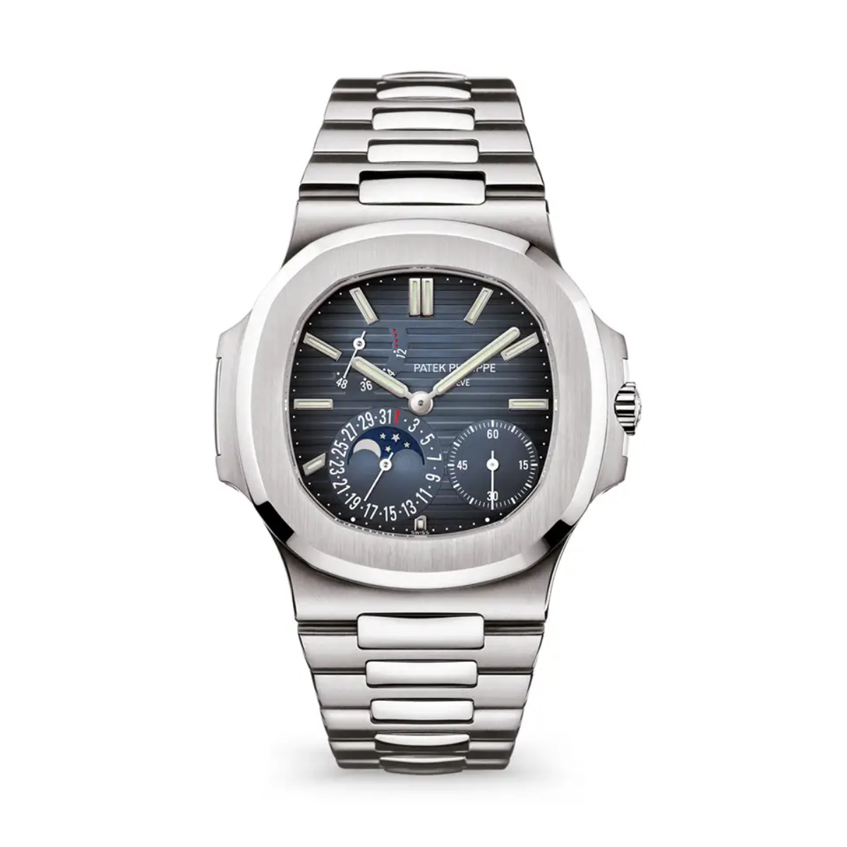 Patek Philippe Nautilus Stainless Steel Blue Dial Moonphase