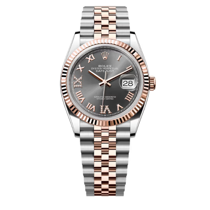 Rolex Datejust Dark Rhodium Dial Fluted Bezel 36mm